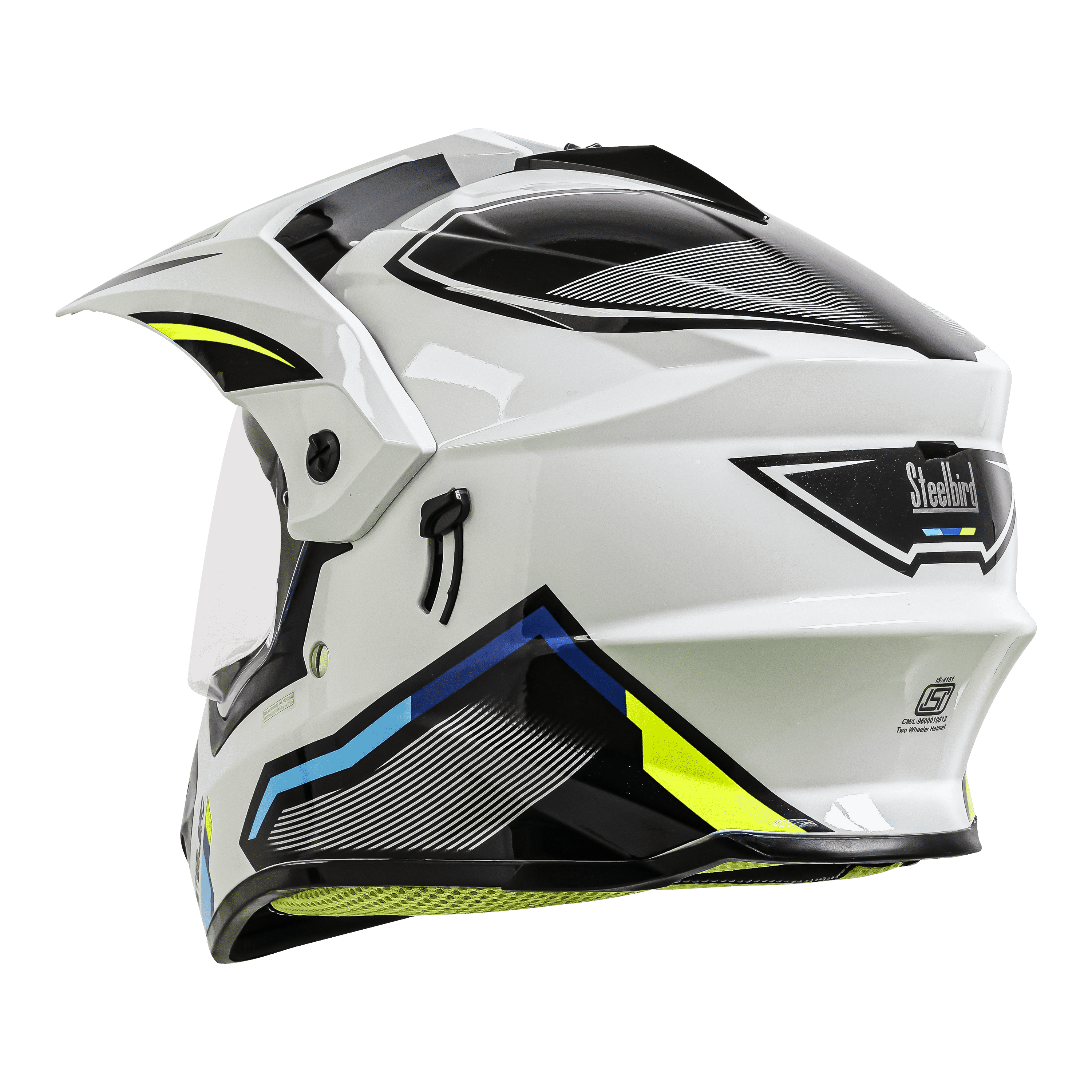 SBH-13 RACER GLOSSY WHITE WITH NEON